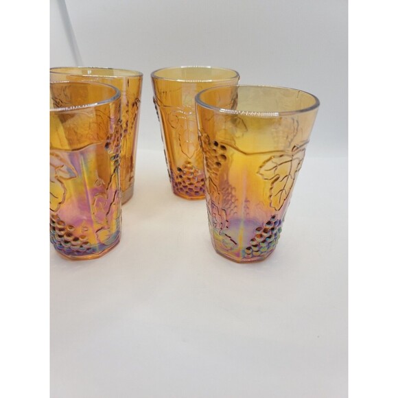 Carnival Glass Juice Glasses Set Of 4 - Picture 11 of 15